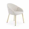 Sedia da pranzo in tessuto beige con gambe in metallo
