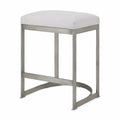Sgabello da Bar in Poliestere e Acciaio Inox Grigio Chiaro