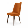Sedia in velluto con gambe in legno Arancione