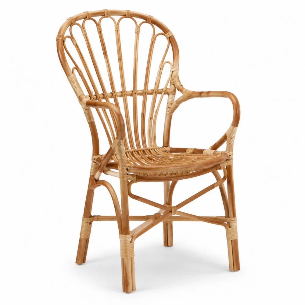 Sedia in Rattan con Schienale Arcuato