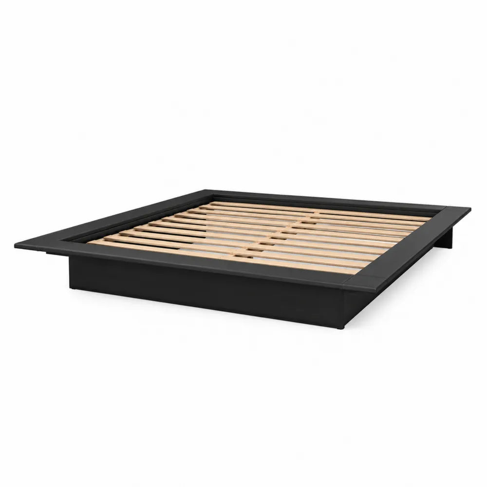 Struttura letto matrimoniale in legno nero 200x180 cm