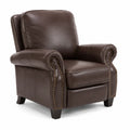 Poltrona reclinabile in pelle PU marrone con struttura in legno