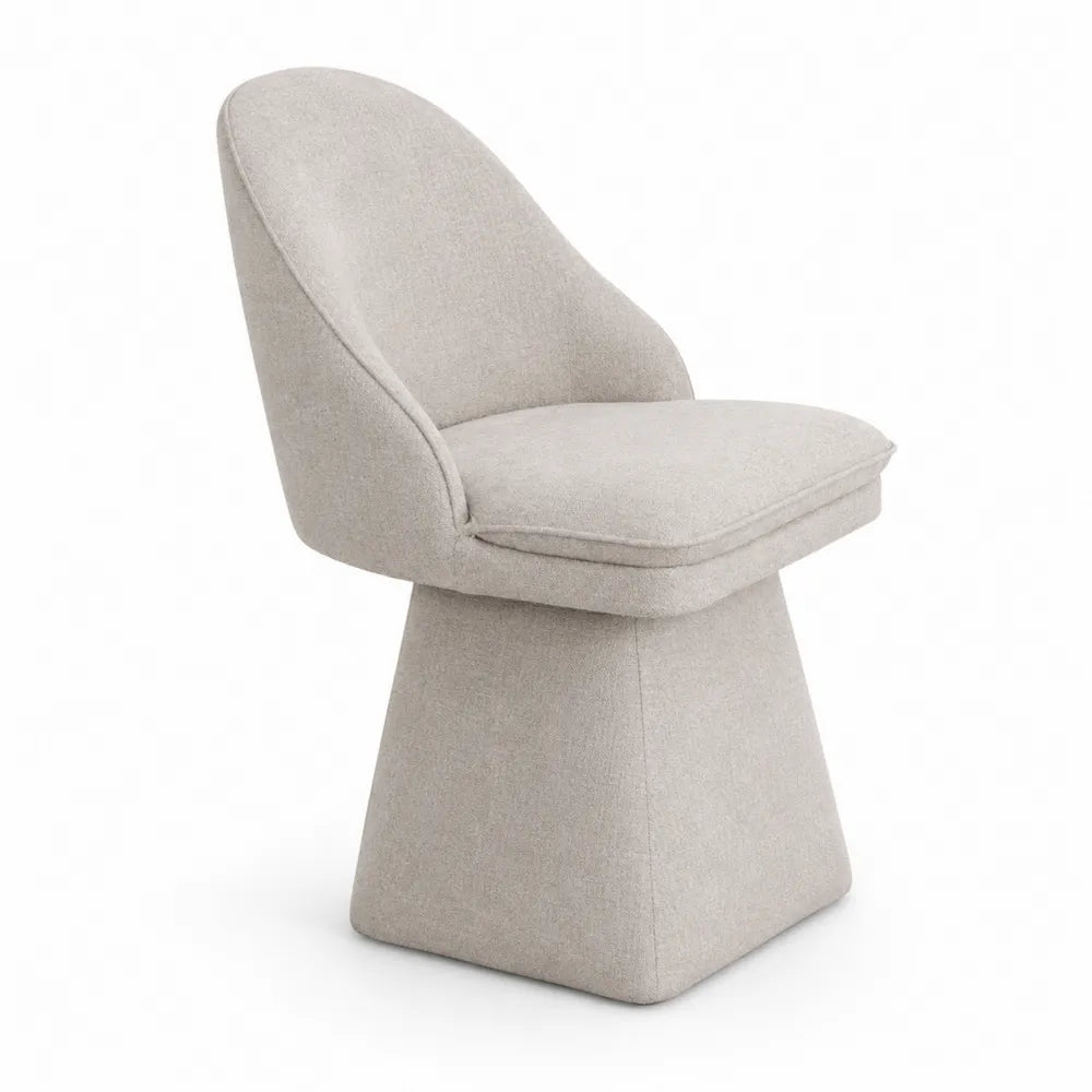 Sedia da pranzo in tessuto poliestere beige