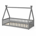 Letto per bambini in legno di pino grigio